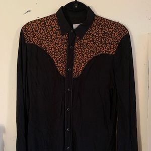 ZARA Leopard Print Western Style Shirt